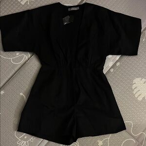 Carmar Black Short Sleeve Romper